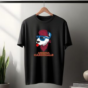 Arizona Cardinals Bull Terrier Wearing Sunglasses and Bandana T-Shirt