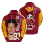 Arizona Cardinals Byron Murphy 33 Red Yellow AOP Hoodie