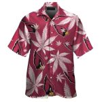 Arizona Cardinals Cannabis Leaf Pattern Hawaiian Shirt