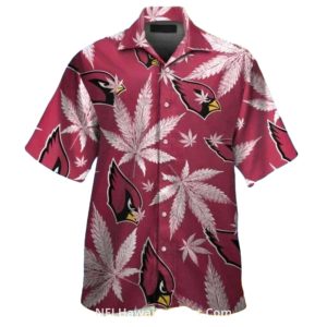 Arizona Cardinals Cannabis Leaf Pattern Hawaiian Shirt