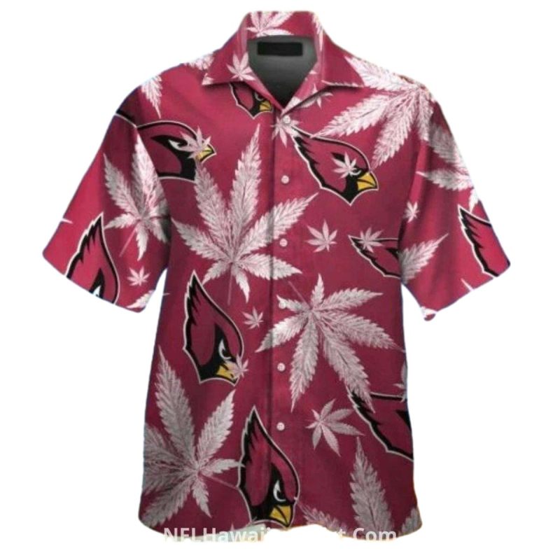 Arizona Cardinals Cannabis Leaf Pattern Hawaiian Shirt 1