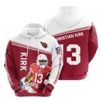 Arizona Cardinals Christian Kirk Red White AOP Hoodie
