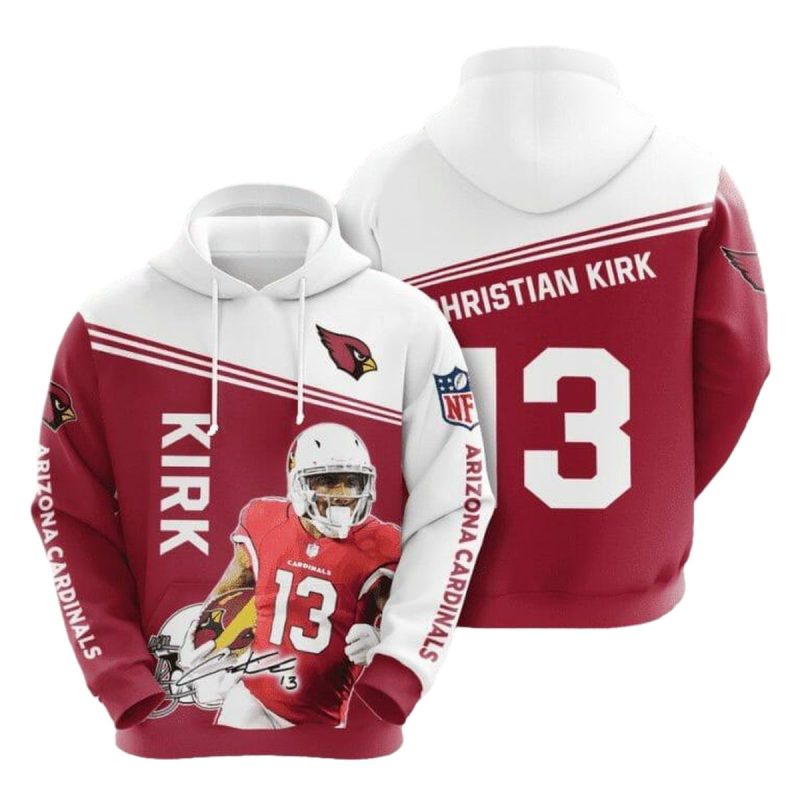 Arizona Cardinals Christian Kirk Red White Aop Hoodie 1