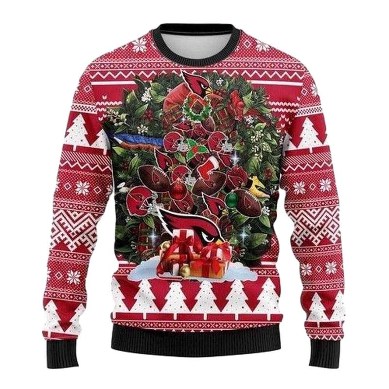 Arizona Cardinals Christmas Tree Ugly Sweater 1