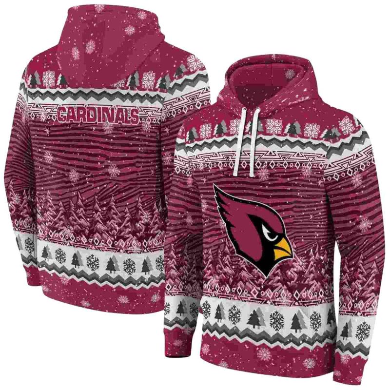 Arizona Cardinals Christmas Trees Red Aop Hoodie 1