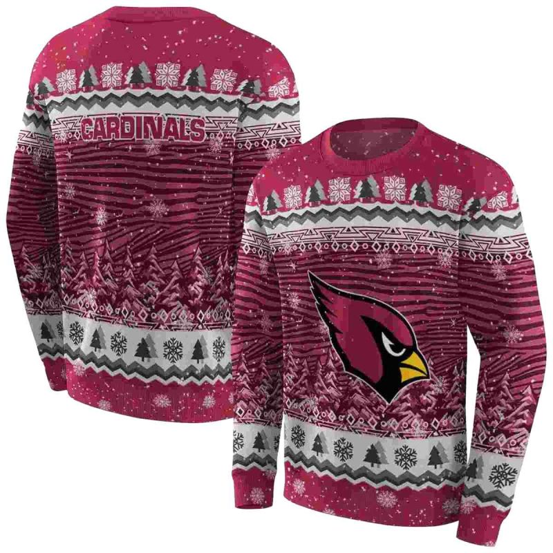 Arizona Cardinals Christmas Trees Red Aop Sweatshirt 1