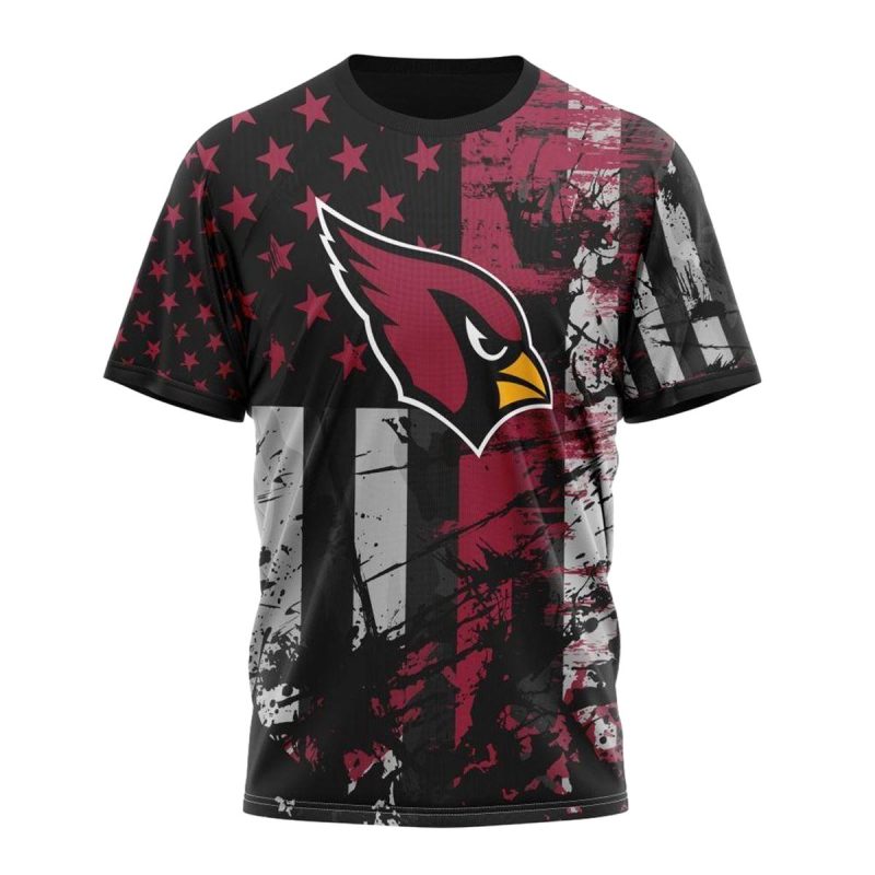 Arizona Cardinals Classic Grunge American Flag Stylish Aop T Shirt 1