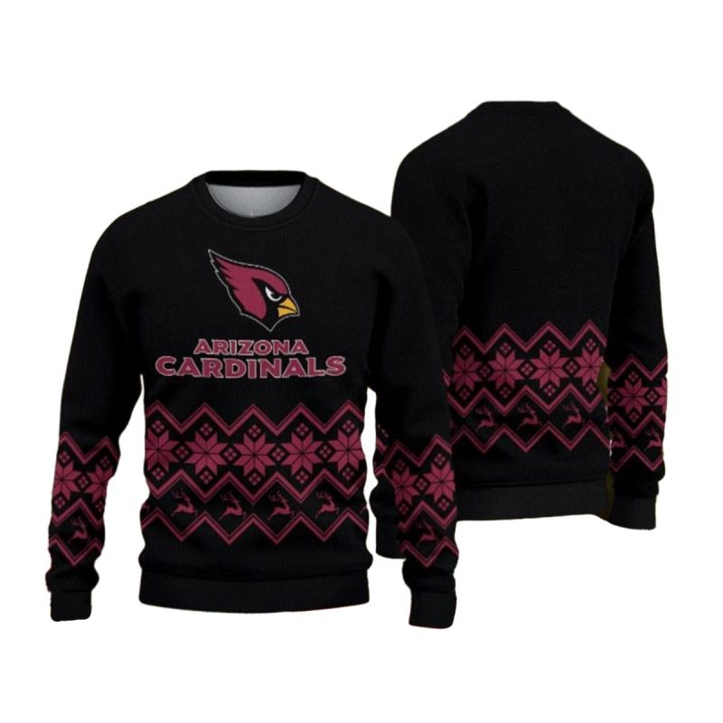 Arizona Cardinals Classic Logo Black Ugly Sweater 1