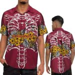 Arizona Cardinals Cool Skeleton Flower Hawaiian Shirt
