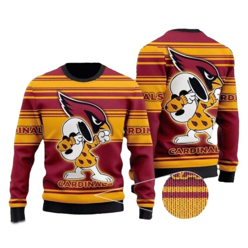 Arizona Cardinals Dabbing Snoopy Ugly Sweater 1