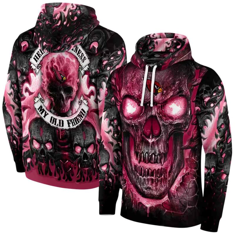 Arizona Cardinals Demonic Skull Red Black Aop Hoodie 1
