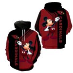 Arizona Cardinals Disney Mickey Black And Red AOP Hoodie