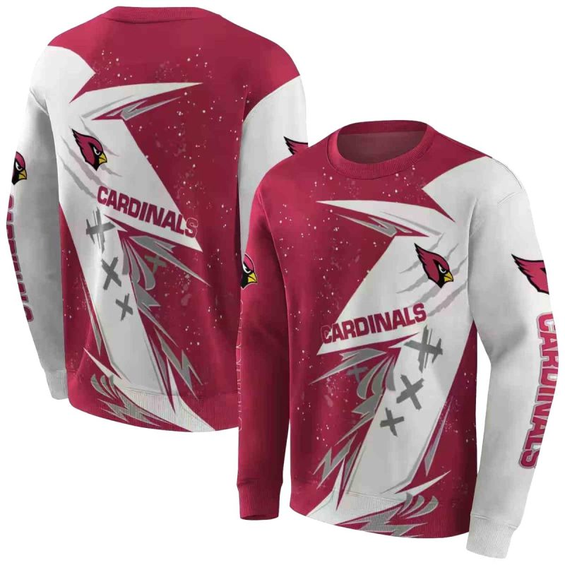 Arizona Cardinals Dynamic Slash Red White Aop Sweatshirt 1