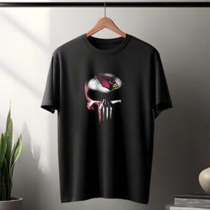 Arizona Cardinals Fan Punisher Skull Logo Fusion T-Shirt