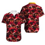 Arizona Cardinals Fiery Palm Tree Sunset Hawaiian Shirt