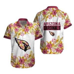 Arizona Cardinals Floral White Hawaiian Shirt For Fans