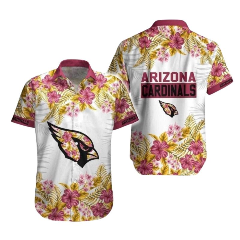 Arizona Cardinals Floral White Hawaiian Shirt For Fans 1