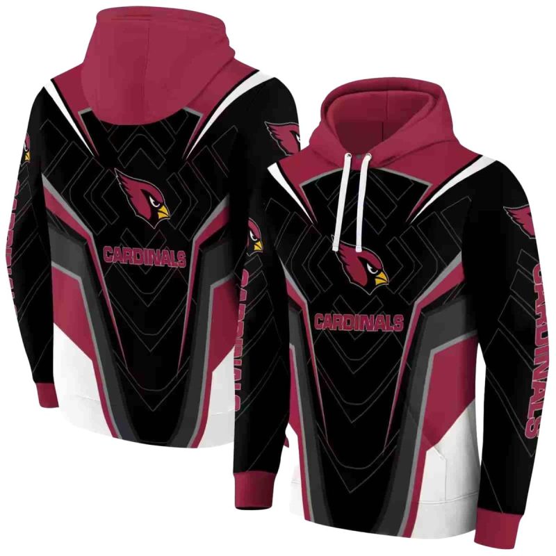 Arizona Cardinals Futuristic Pattern Red Black Aop Hoodie 1