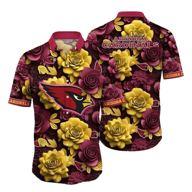 Arizona Cardinals Golden Petal Hawaiian Shirt 1