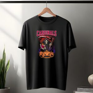 Arizona Cardinals Grim Reaper with Pumpkins and Scythe T-Shirt