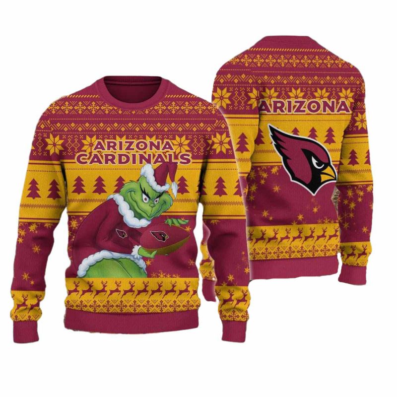 Arizona Cardinals Grinch Mischief Ugly Sweater 1