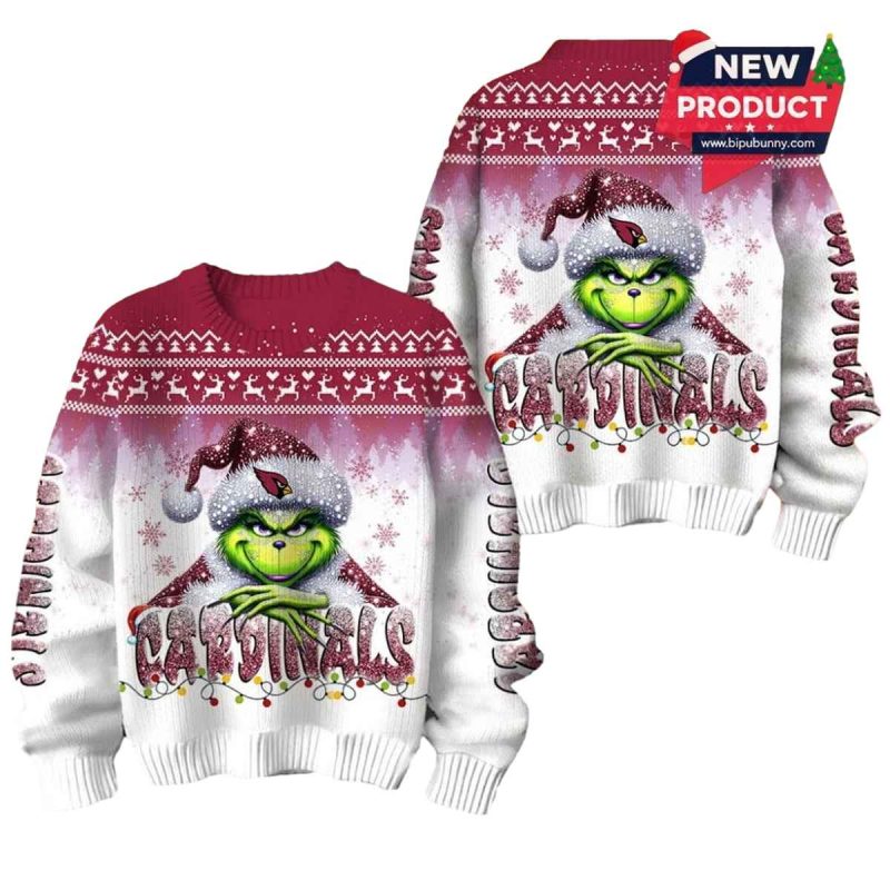 Arizona Cardinals Grinch Ugly Christmas Sweater 2025 1