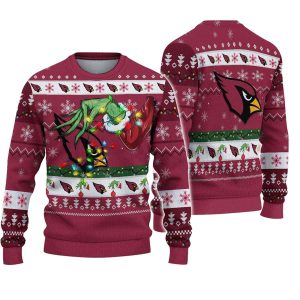 Arizona Cardinals Hand Grinch Christmas Ugly Sweater