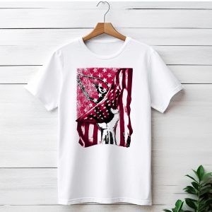 Arizona Cardinals Hand Holding American Flag with Cardinal Logo Stars T-Shirt