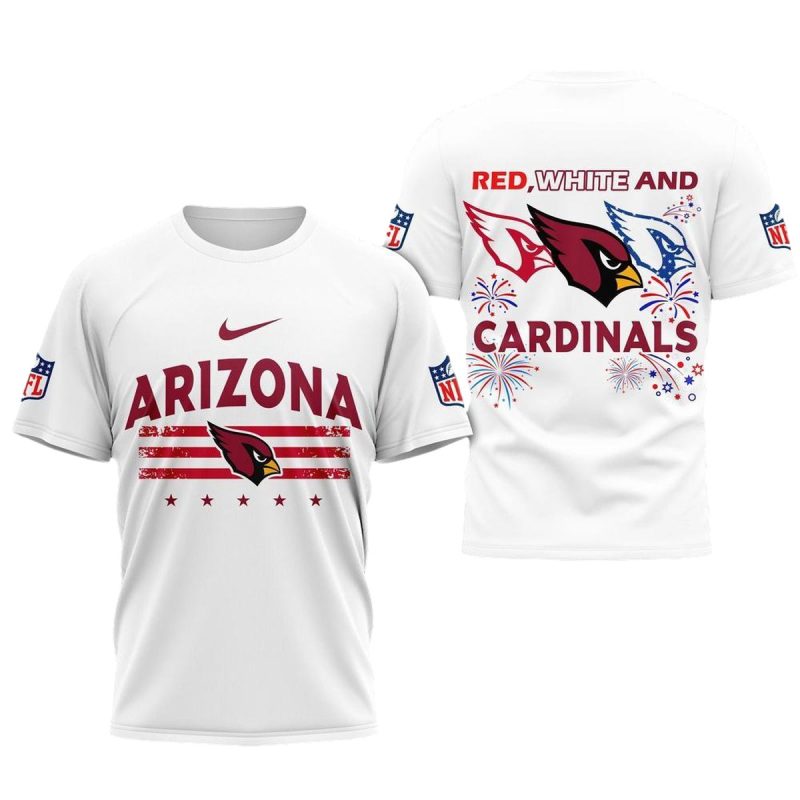 Arizona Cardinals Happy 4Th Of July Red White And Cardinals Aop T Shirt 1