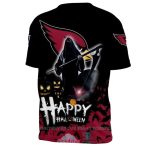 Arizona Cardinals Happy Halloween Black AOP T Shirt