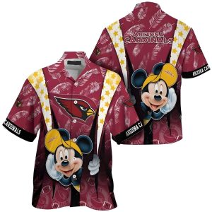 Arizona Cardinals Hawaiian Shirt Mickey Mouse Gift For Disney Lovers