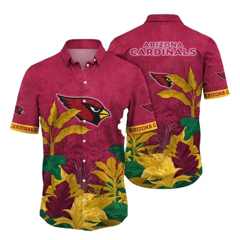 Arizona Cardinals Hawaiian Shirt Various Tropical Plants Cool Gift For Dad 1
