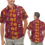 Arizona Cardinals Hawaiian Shirt With Football And Floral Design