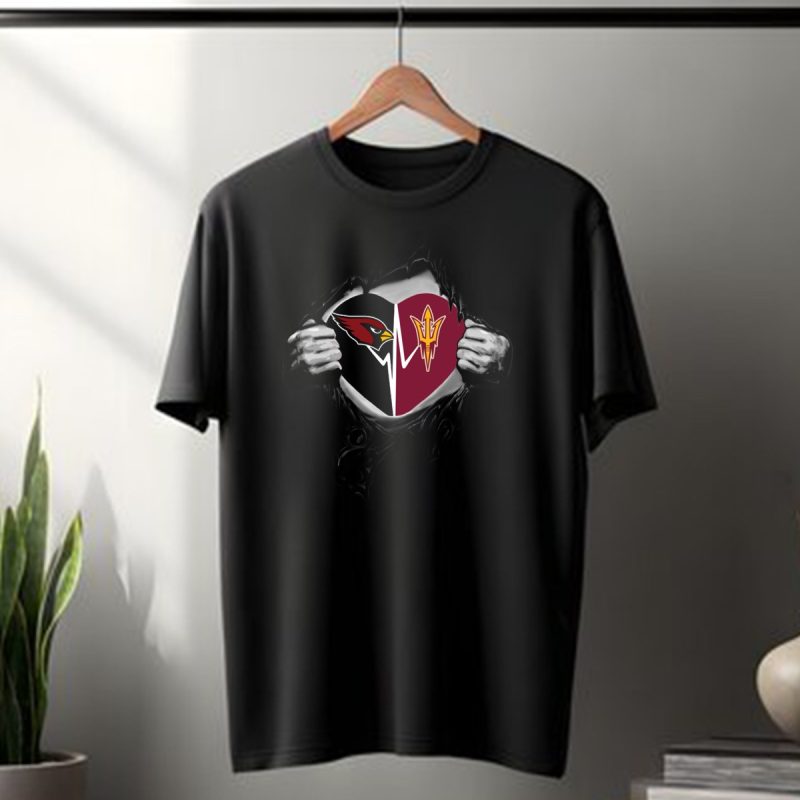 Arizona Cardinals Heart Arizona State Sun Devils T Shirt 1 T Shirt 1