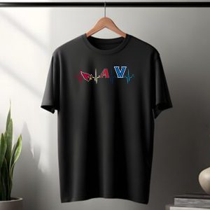 Arizona Cardinals Heartbeat Arizona Diamondbacks Villanova Wildcats Electrocardiogram T-Shirt