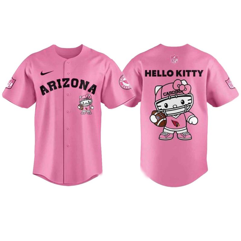 Arizona Cardinals Hello Kitty Pink Baseball Jersey 1