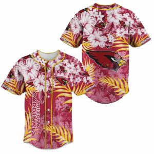Arizona Cardinals Hibiscus Summer Pattern Baseball Jersey