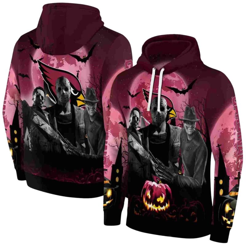 Arizona Cardinals Horror Halloween Vibes Red Black Aop Hoodie 1