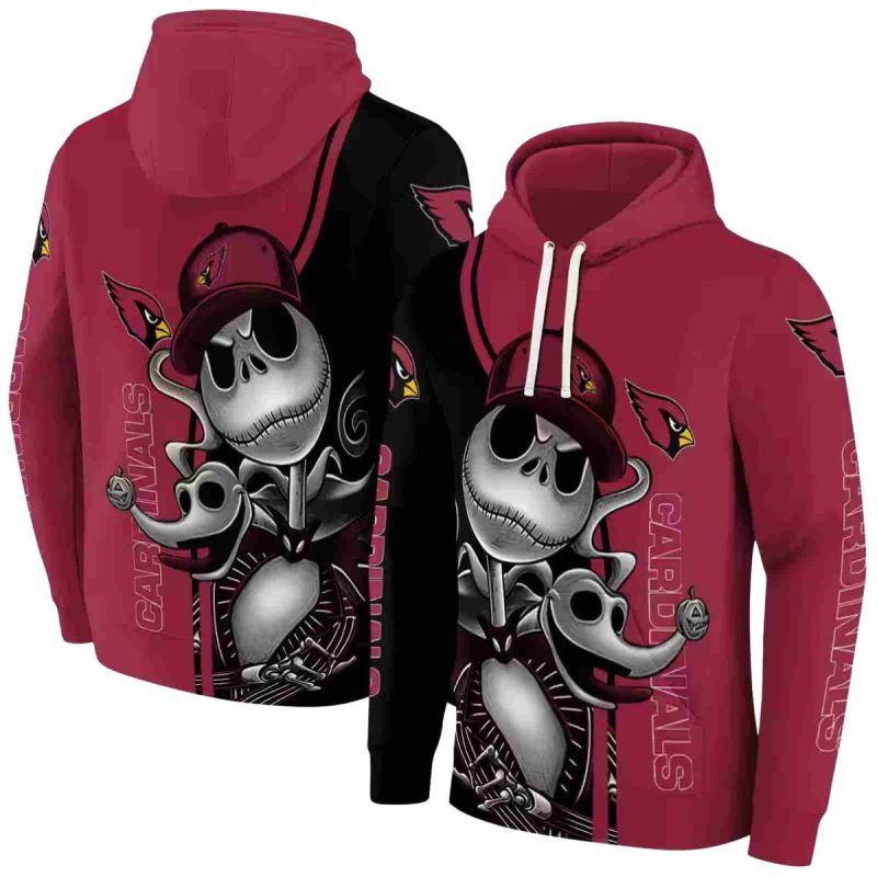 Arizona Cardinals Jack Skellington Red Aop Hoodie 1