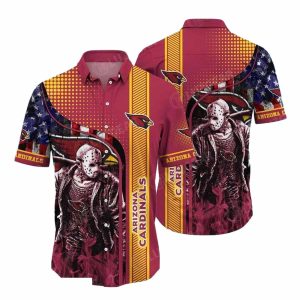 Arizona Cardinals Jason Voorhees Halloween Hawaiian Shirt
