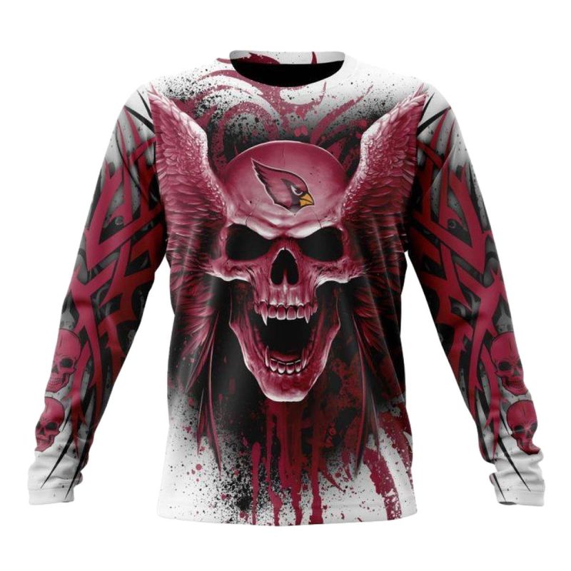 Arizona Cardinals Kits With Skull Aop Sweatshirt 1