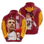 Arizona Cardinals Kurt Warner 13 Red Yellow AOP Hoodie