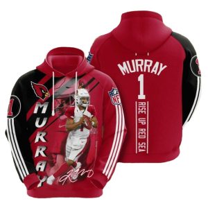Arizona Cardinals Kyler Murray Black Red AOP Hoodie
