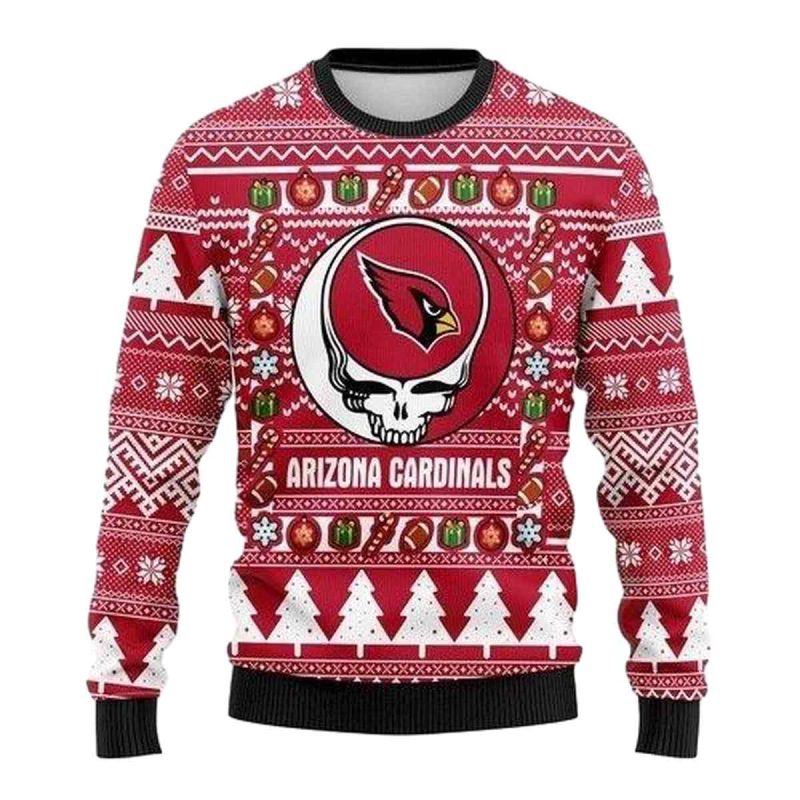 Arizona Cardinals Logo And Grateful Dead Ugly Sweater 1