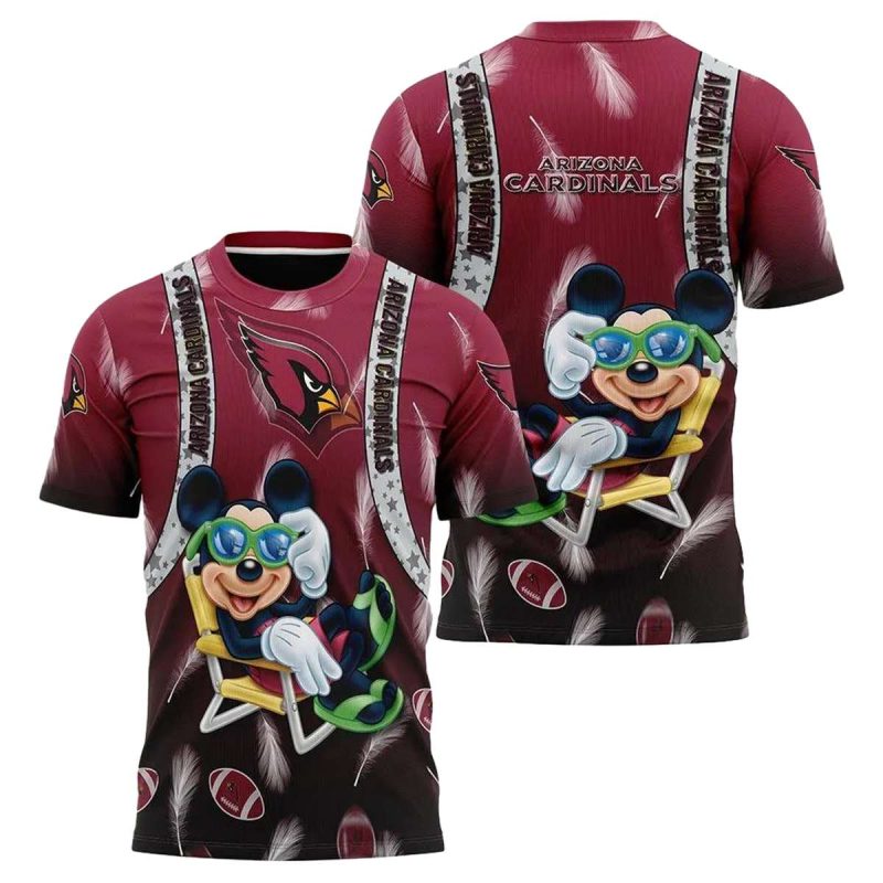 Arizona Cardinals Logo And Mickey Mouse Hawaiian Shirt 1
