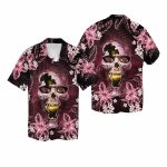 Arizona Cardinals Logo And Tropical Skull Hawaiian Shirt