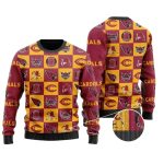 Arizona Cardinals Logo Checkered Flannel Ugly Sweater