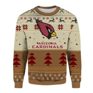 Arizona Cardinals Logo Christmas Brown And Yellow Ugly Sweater