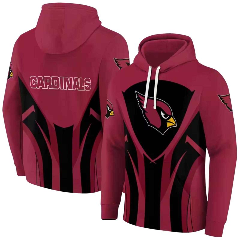 Arizona Cardinals Logo Concentric Lines Red Black Aop Hoodie 1