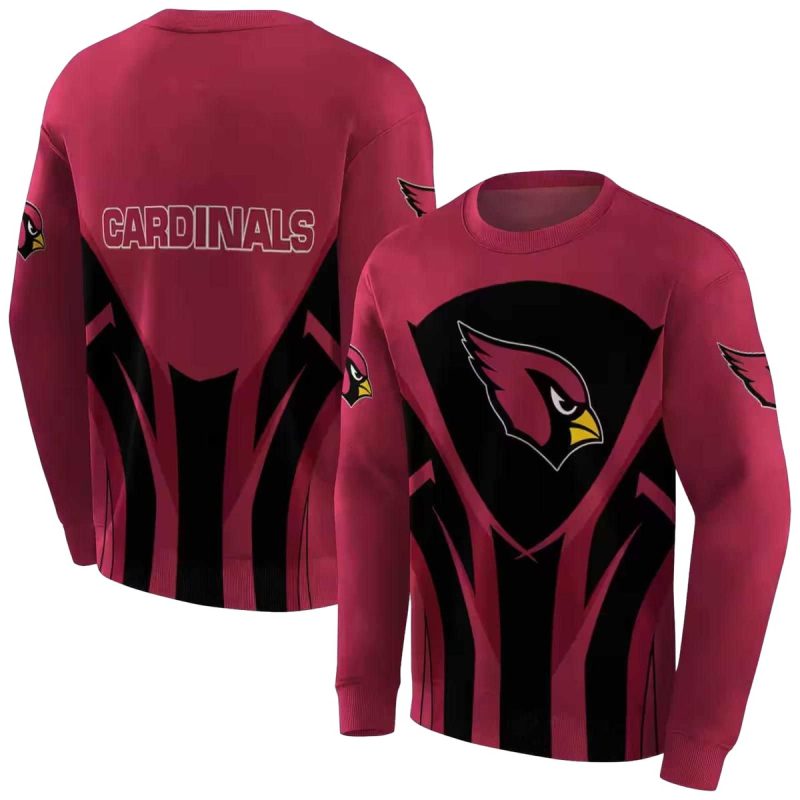 Arizona Cardinals Logo Concentric Lines Red Black Aop Sweatshirt 1